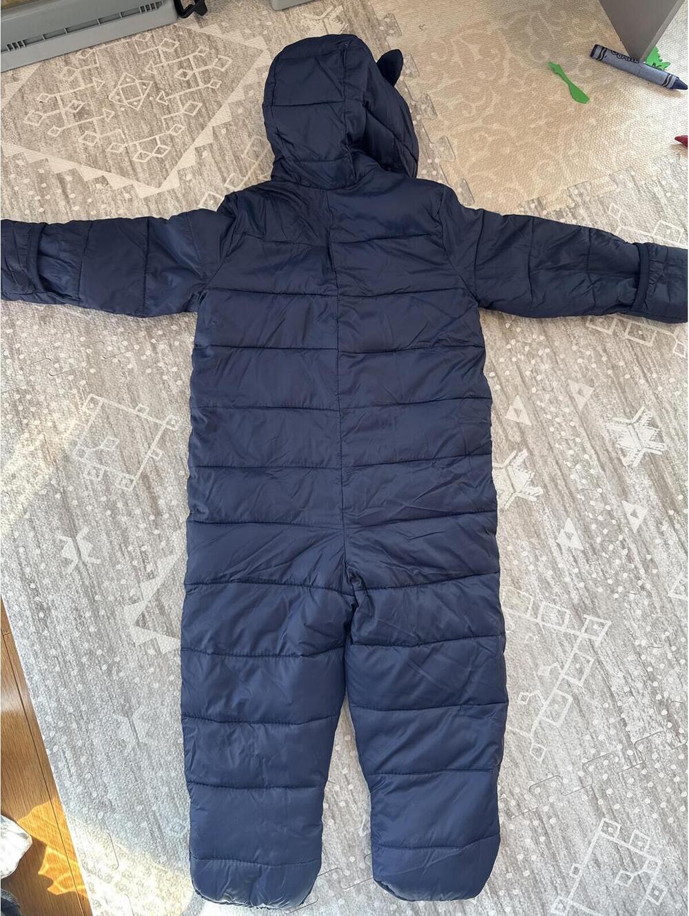 Baby Gap Navy Blue Puffer Snowsuit with Hood and Ears 18-24 Months
